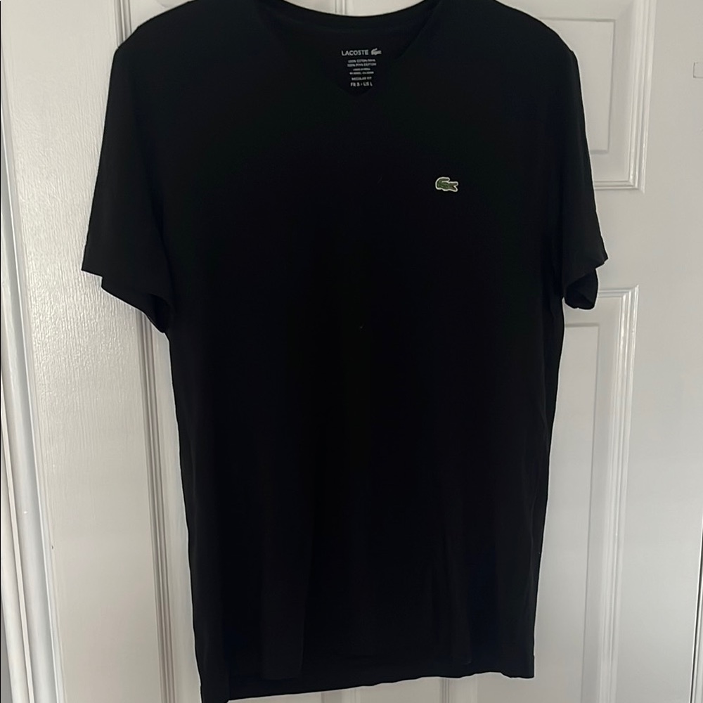 Lacoste Black Short Sleeve Tee Classic Design